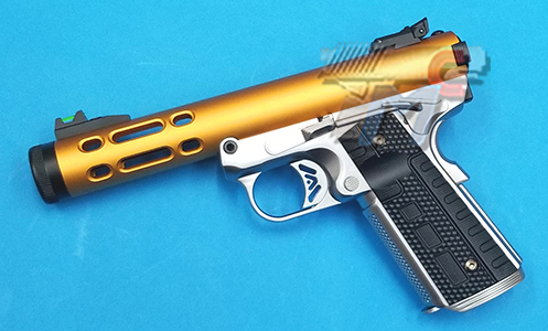 WE Galaxy 1911 GBB Airsoft (Gold Slide / Silver Frame) - Click Image to Close